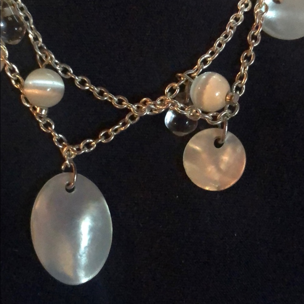 Mother of pearl double strand necklace